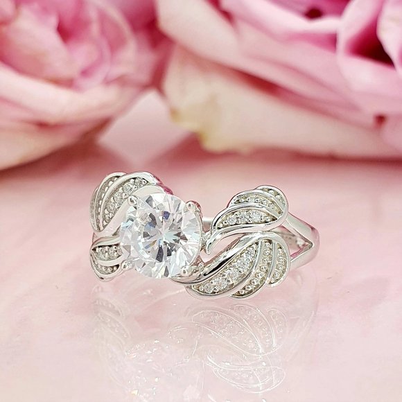 Lovely Layer Stackable Zircon Angel Wings Wedding Rings for Women, INDN8298 - Picture 3 of 6